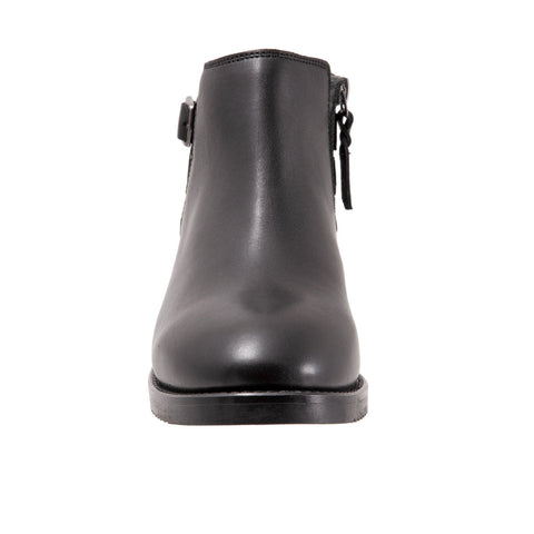 Softwalk Raleigh S2155-001 Womens Black Leather Zipper Ankle & Booties Boots