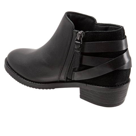 Softwalk Raleigh S2155-001 Womens Black Leather Zipper Ankle & Booties Boots