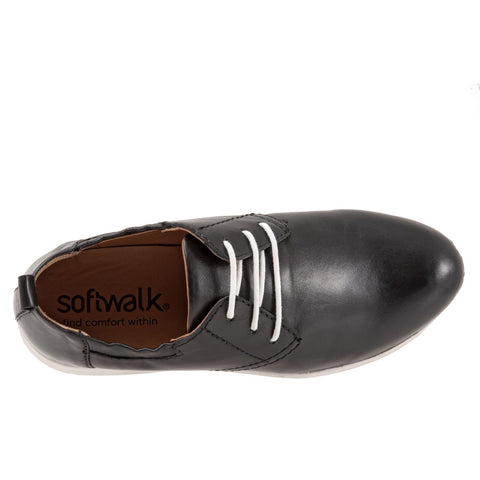 Softwalk Inez S2169-001 Womens Black Wide Leather Lifestyle Sneakers Shoes
