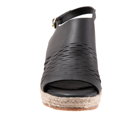 Softwalk Hixson S2207-001 Womens Black Narrow Leather Wedges Sandals Shoes