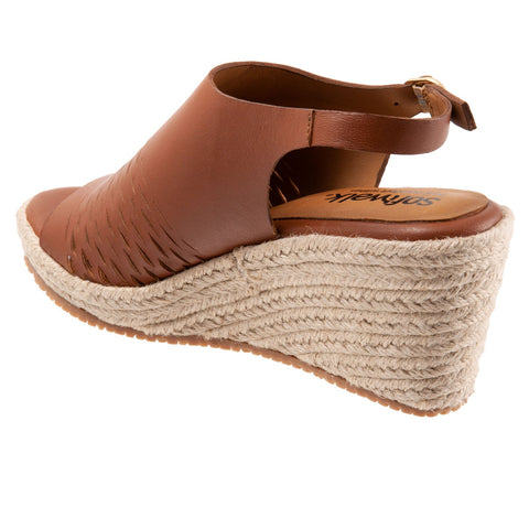 Softwalk Hixson S2207-206 Womens Brown Narrow Leather Wedges Sandals Shoes