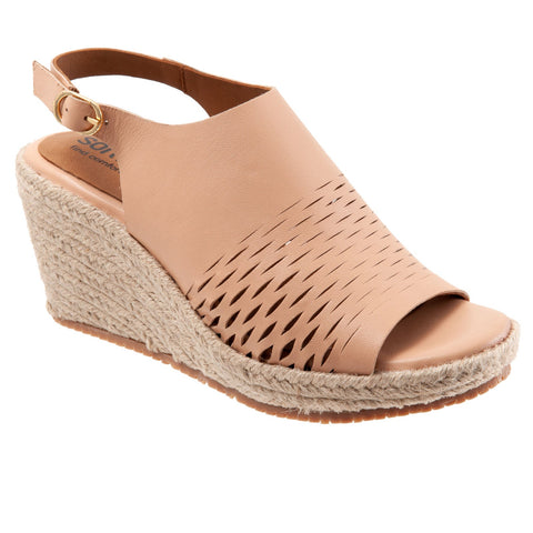 Softwalk Hixson S2207-749 Womens Beige Narrow Leather Wedges Sandals Shoes