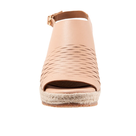 Softwalk Hixson S2207-749 Womens Beige Narrow Leather Wedges Sandals Shoes
