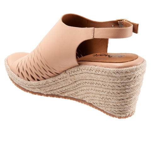 Softwalk Hixson S2207-749 Womens Beige Narrow Leather Wedges Sandals Shoes