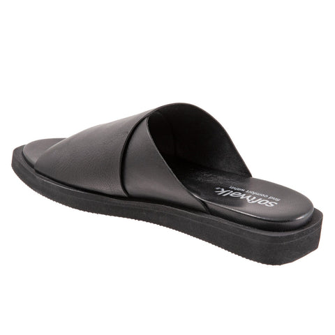 Softwalk Kara S2209-001 Womens Black Wide Leather Slides Sandals Shoes