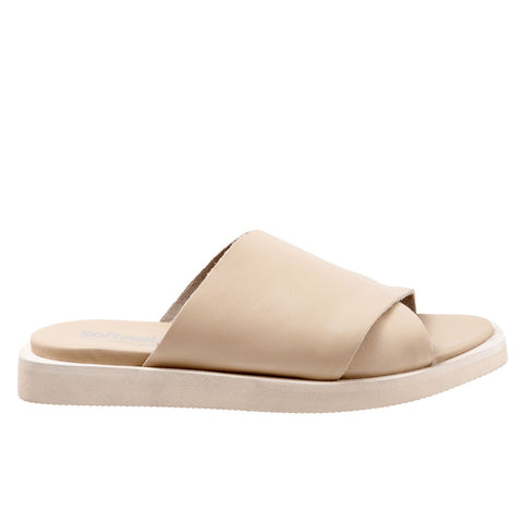 Softwalk Kara S2209-131 Womens Beige Leather Slip On Slides Sandals Shoes