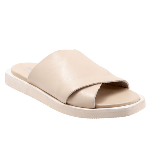 Softwalk Kara S2209-131 Womens Beige Leather Slip On Slides Sandals Shoes