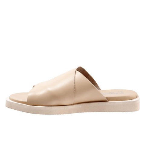 Softwalk Kara S2209-131 Womens Beige Leather Slip On Slides Sandals Shoes