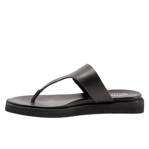 Softwalk Kisi S2210-001 Womens Black Narrow Leather Thong Sandals Shoes