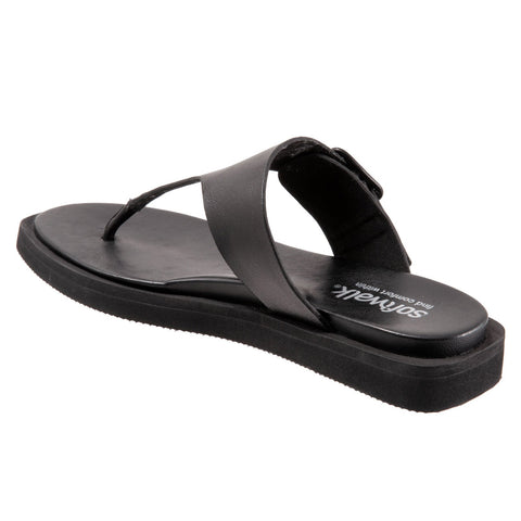 Softwalk Kisi S2210-001 Womens Black Narrow Leather Thong Sandals Shoes