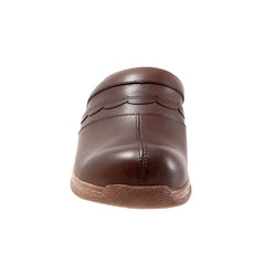 Softwalk Amber S2218-200 Womens Brown Extra Wide Leather Clog Flats Shoes