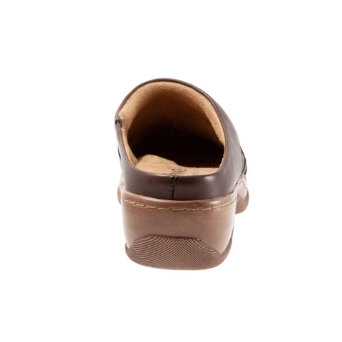 Softwalk Amber S2218-200 Womens Brown Extra Wide Leather Clog Flats Shoes