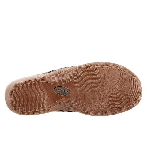 Softwalk Amber S2218-200 Womens Brown Extra Wide Leather Clog Flats Shoes