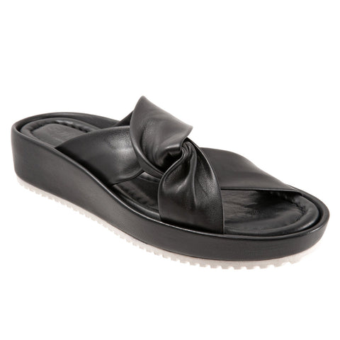 Softwalk Emmie S2221-001 Womens Black Wide Leather Strap Sandals Shoes