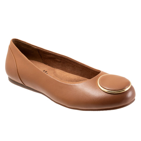 Softwalk Sonoma Halo S2257-253 Womens Brown Narrow Ballet Flats Shoes