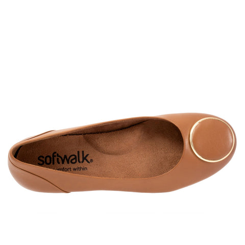 Softwalk Sonoma Halo S2257-253 Womens Brown Narrow Ballet Flats Shoes