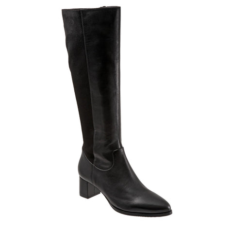 Trotters Kirby Wide Calf T2067-001 Womens Black Extra Wide Knee High Boots