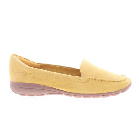 Easy Spirit Abide 8 SEABIDE8 Womens Yellow Extra Wide Suede Loafer Flats Shoes