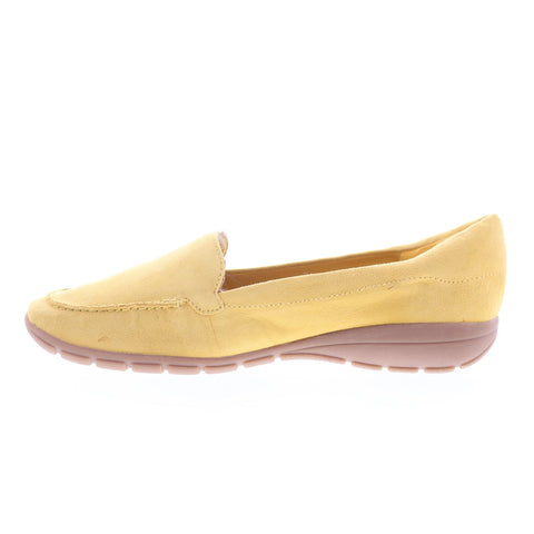 Easy Spirit Abide 8 SEABIDE8 Womens Yellow Extra Wide Suede Loafer Flats Shoes