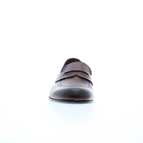 Di Bianco Agata Sella Mens Brown Leather Loafers & Slip Ons Penny Shoes
