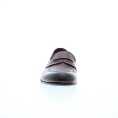 Di Bianco Agata Sella Mens Brown Leather Loafers & Slip Ons Penny Shoes