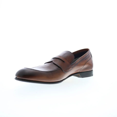 Di Bianco Agata Sella Mens Brown Leather Loafers & Slip Ons Penny Shoes