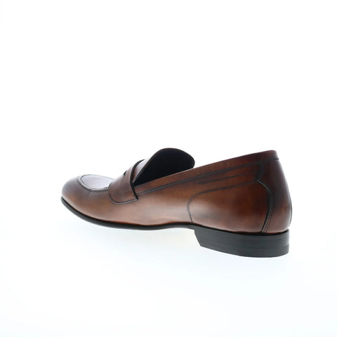Di Bianco Agata Sella Mens Brown Leather Loafers & Slip Ons Penny Shoes