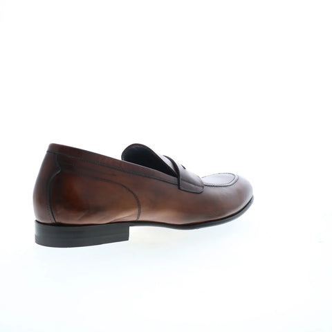 Di Bianco Agata Sella Mens Brown Leather Loafers & Slip Ons Penny Shoes