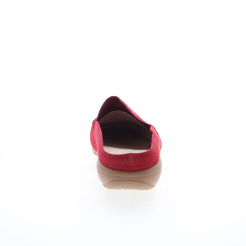 Easy Spirit Aggie SEAGGIE Womens Red Wide Suede Slip On Clog Flats Shoes