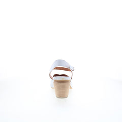 Miz Mooz Alina Womens White Leather Hook & Loop Strap Heels Shoes
