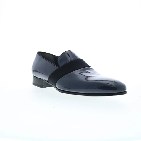 Di Bianco Andria Patent SBP786 Mens Blue Loafers & Slip Ons Casual Shoes