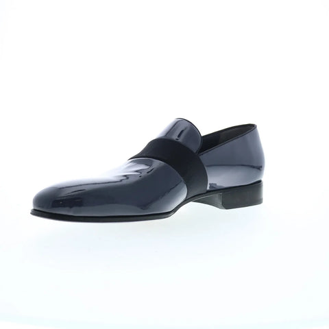 Di Bianco Andria Patent SBP786 Mens Blue Loafers & Slip Ons Casual Shoes