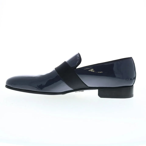 Di Bianco Andria Patent SBP786 Mens Blue Loafers & Slip Ons Casual Shoes