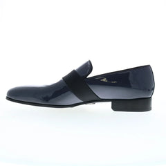 Di Bianco Andria Patent SBP786 Mens Blue Loafers & Slip Ons Casual Shoes