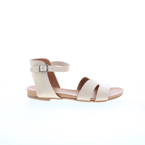 Miz Mooz Annalise-EU Womens Beige Leather Hook & Loop Strap Sandals Shoes
