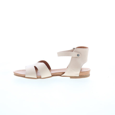 Miz Mooz Annalise-EU Womens Beige Leather Hook & Loop Strap Sandals Shoes