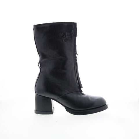 A.S. 98 Ansel Womens Black Leather Zipper Casual Dress Boots