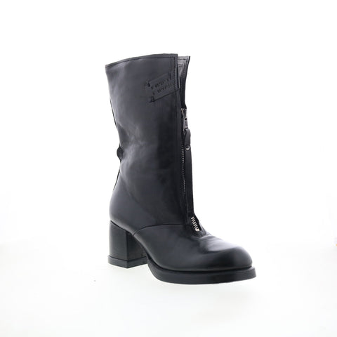 A.S. 98 Ansel Womens Black Leather Zipper Casual Dress Boots