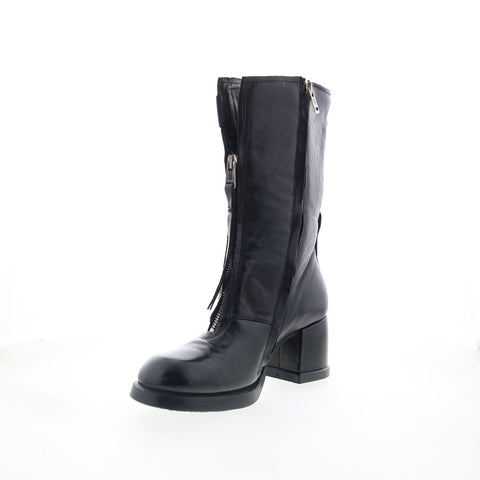 A.S. 98 Ansel Womens Black Leather Zipper Casual Dress Boots