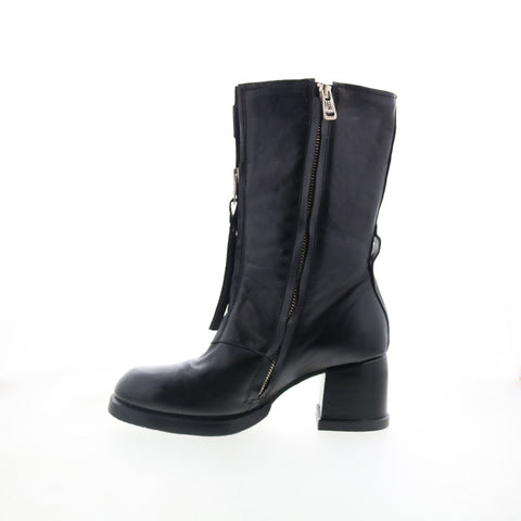 A.S. 98 Ansel Womens Black Leather Zipper Casual Dress Boots