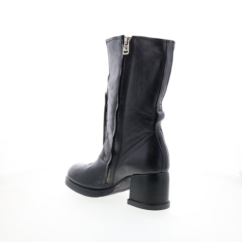 A.S. 98 Ansel Womens Black Leather Zipper Casual Dress Boots