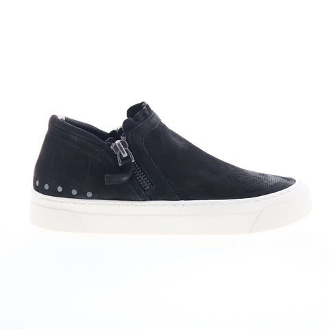 Miz Mooz Arret Womens Black Leather Zipper Lifestyle Sneakers Shoes