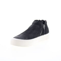 Miz Mooz Arret Womens Black Leather Zipper Lifestyle Sneakers Shoes