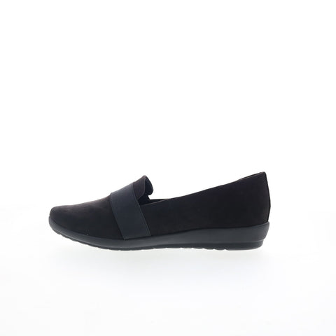Easy Spirit Audrey 2 SEAUDREY2 Womens Black Wide Canvas Loafer Flats Shoes