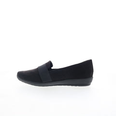 Easy Spirit Audrey 2 SEAUDREY2 Womens Black Wide Canvas Loafer Flats Shoes