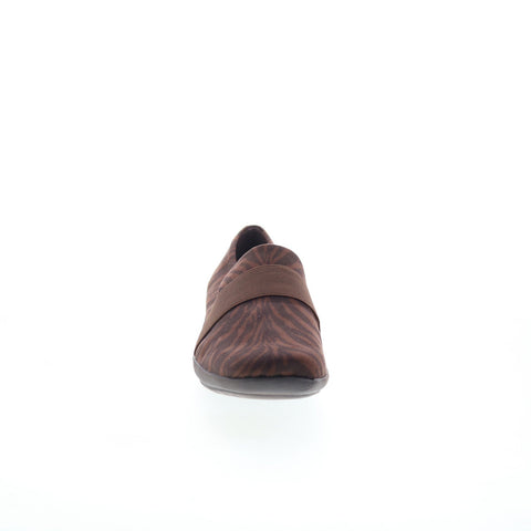 Easy Spirit Audrey 2 SEAUDREY2 Womens Brown Wide Canvas Loafer Flats Shoes