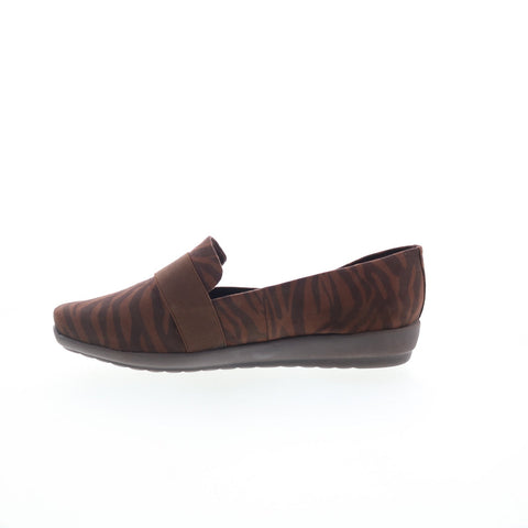 Easy Spirit Audrey 2 SEAUDREY2 Womens Brown Wide Canvas Loafer Flats Shoes
