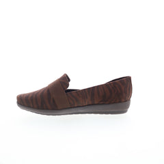 Easy Spirit Audrey 2 SEAUDREY2 Womens Brown Wide Canvas Loafer Flats Shoes