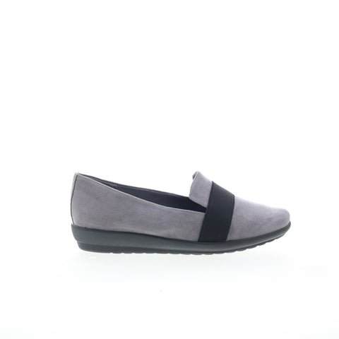 Easy Spirit Audrey 2 SEAUDREY2 Womens Gray Canvas Loafer Flats Shoes