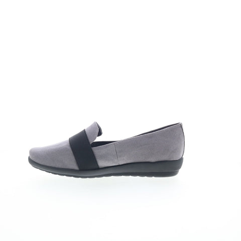 Easy Spirit Audrey 2 SEAUDREY2 Womens Gray Canvas Loafer Flats Shoes